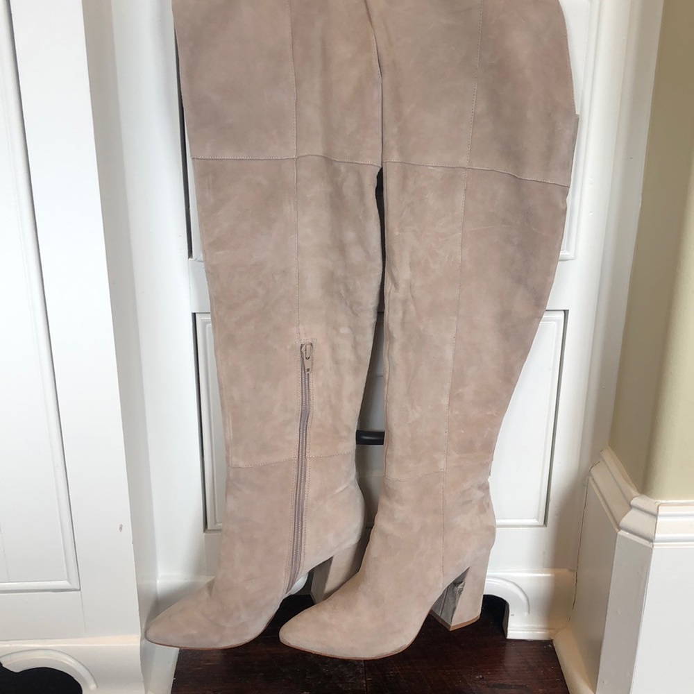 IRO grey/beige knee high boots.